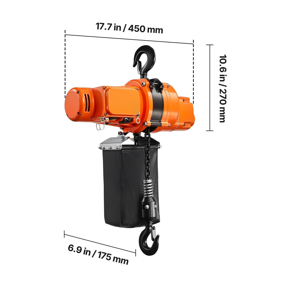 1100 lbs Electric Chain Hoist, 20 ft Lifting Height, 120V Single Phase Overhead Crane with 328 ft Wireless & 15 ft Wired Remote Control, Power Electric Hoist for Factories, Warehouses, Garages