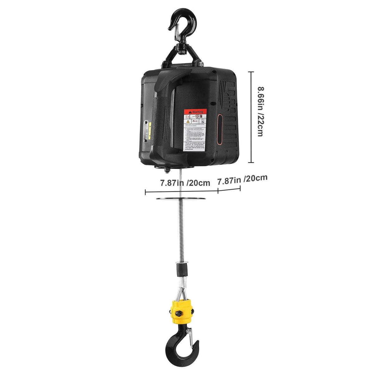 1100 lbs Electric Hoist Winch, 2-in-1 1500W Portable Power Winch Crane, 23 ft Lifting Height, Attic lift with Wireless Remote Control, for Garage, Warehouse, Factory Lifting Towing