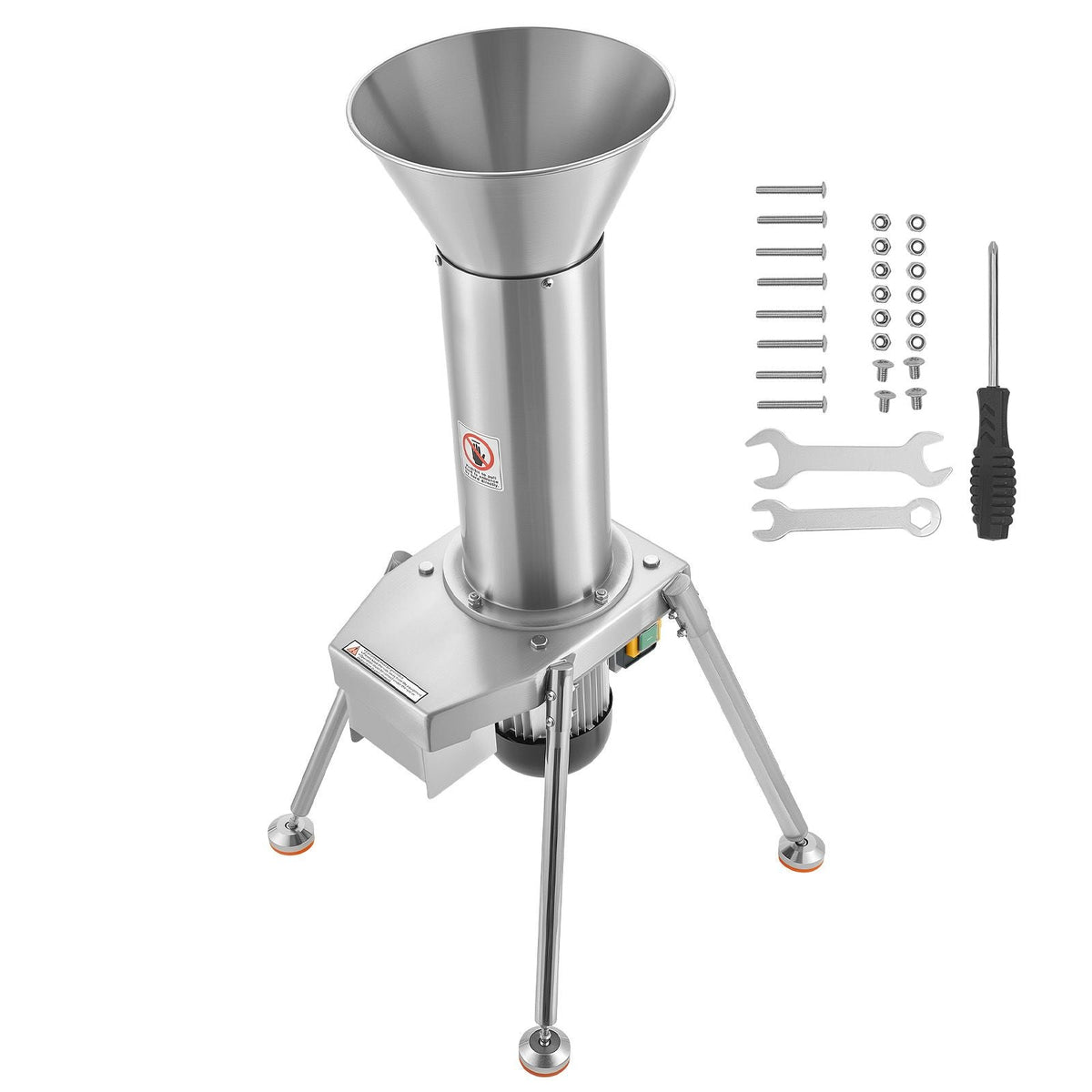 1100W Electric Fruit Apple Crusher, SUS304 Freestanding Crushing Machine, Grinds Whole Apples Up to 3.15" Dia, 164 KG/H Capacity, Cider Press for Apples, Pears, Pineapple, Guava, Carrot, Potato