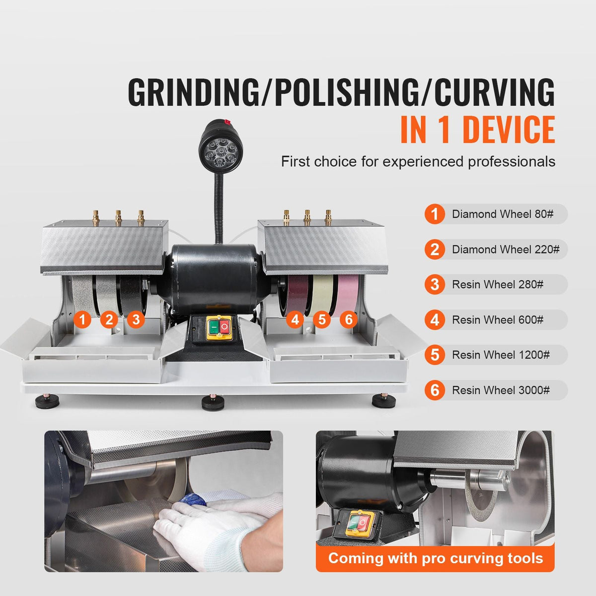 110V Commercial Food Processor 2 Feeding Holes, 550W Electric Vegetable Slicer 1600 RPM, Stainless Steel Vegetable Processor Detachable 6-blades, 3mm/4mm/7mm Shred, 2mm/4mm Slice