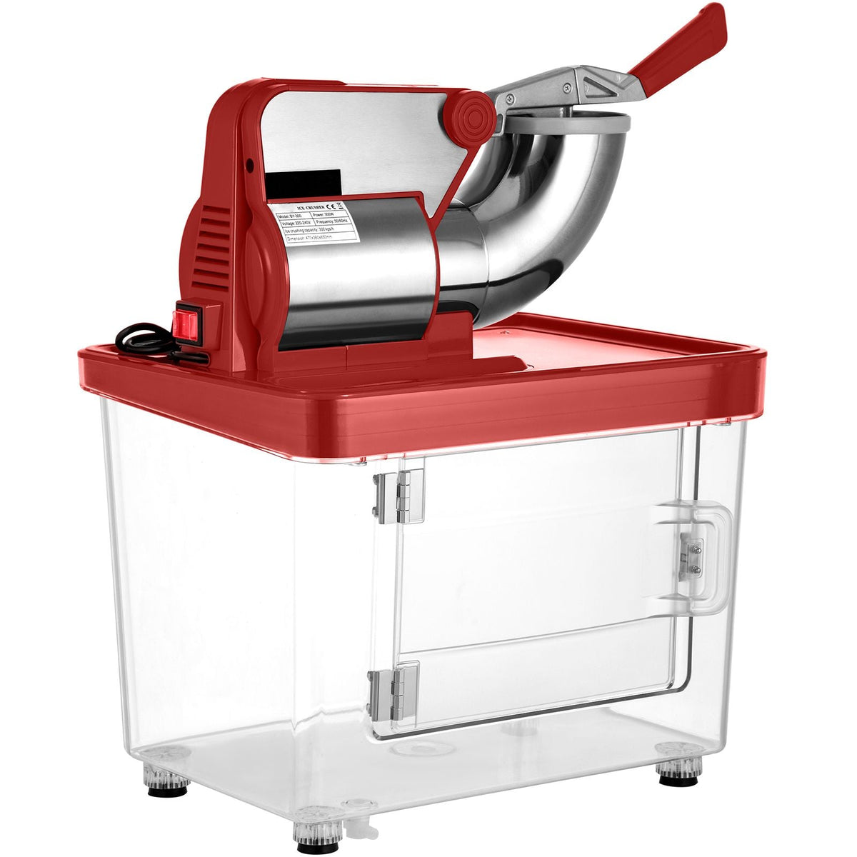 110V Commercial Ice Crusher 440LBS/H, ETL Approved 300W Electric Snow Cone Machine with Dual Blades, Stainless Steel Shaved Ice Machine with Safety On/Off Switch for Family, Restaurants, Bars
