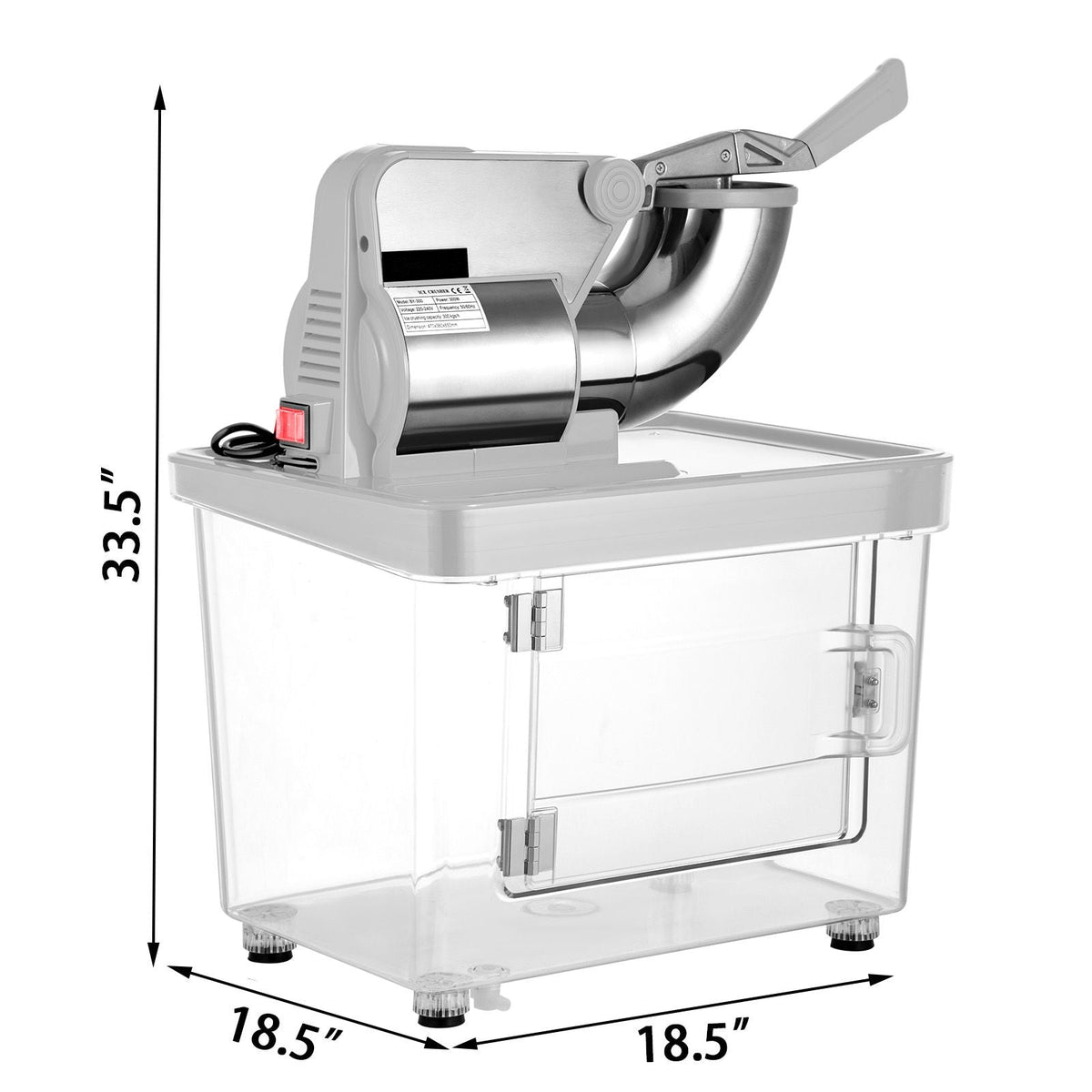 110V Commercial Ice Crusher 440LBS/H, ETL Approved 300W Electric Snow Cone Machine with Dual Blades, Stainless Steel Shaved Ice Machine with Safety On/Off Switch for Family, Restaurants, Bars