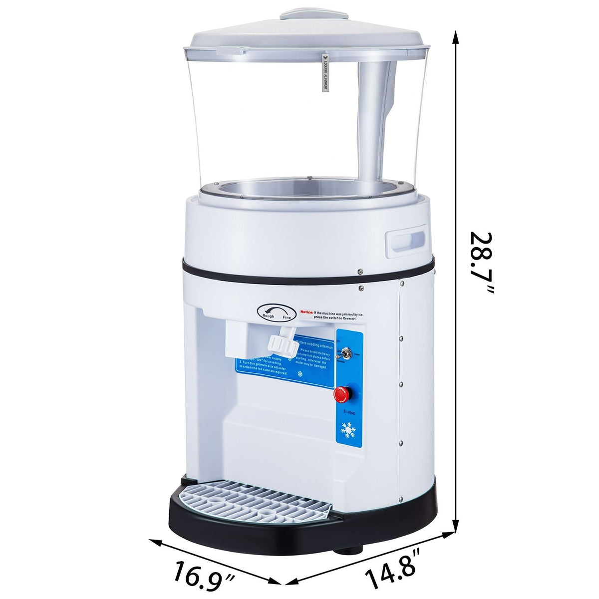 110V Commercial Ice Shaver Crusher 1100LBS/H with 17.6 LBS Hopper, 350W Tabletop Electric Snow Cone Maker 320 RPM Rotate Speed Perfect For Parties Events Snack Bar
