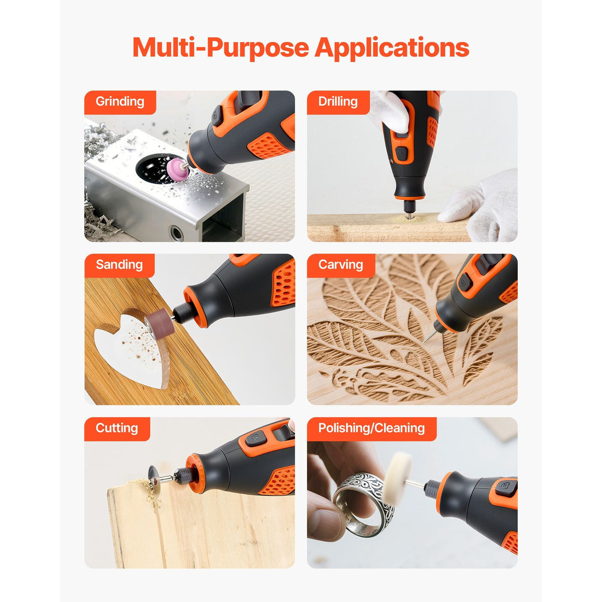 119-Piece Cordless Rotary Tool Kit, DC12V Portable Mini Power Rotary Tool, 28-Level Speed 5000-32000 RPM Multi-Purpose DIY Tools for Engraving, Sanding, Polishing, Carving, Cutting, DIY Crafts