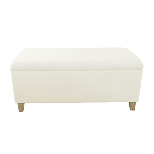 HomePop Storage Bench, Pearl Cream, Rectangle - color: Pearl Cream