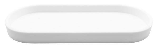 Happitasa Premium 12” x 5” Silicone Vanity Tray | Sink and Surface Organizer with Sturdy Non-Slip Base | Heat Safe, Dishwasher Safe (White) - color: White