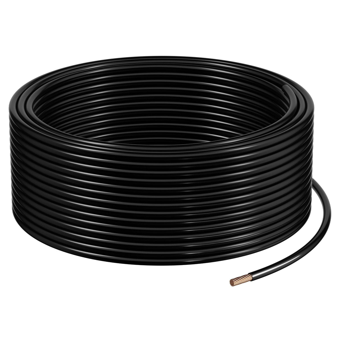 12 AWG THHN Wire, 19-Stranded, 100% OFC Copper Electrical Building Wire with Nylon Jacket, Rated for Up to 600 Volts, for Indoor Outdoor Use, Commercial, Industrial, Residential, Black (100 ft)