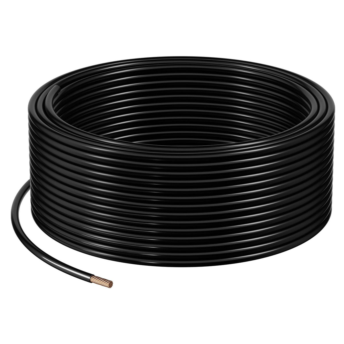 12 AWG THHN Wire, 19-Stranded, 100% OFC Copper Electrical Building Wire with Nylon Jacket, Rated for Up to 600 Volts, for Indoor Outdoor Use, Commercial, Industrial, Residential, Black (100 ft)
