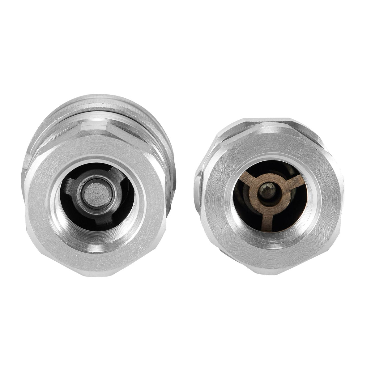 1/2" Flat Face Hydraulic Couplers, 1/2" NPT Skid Steer Hydraulic Quick Connect Couplers with 4 Dust Caps (ISO16028)