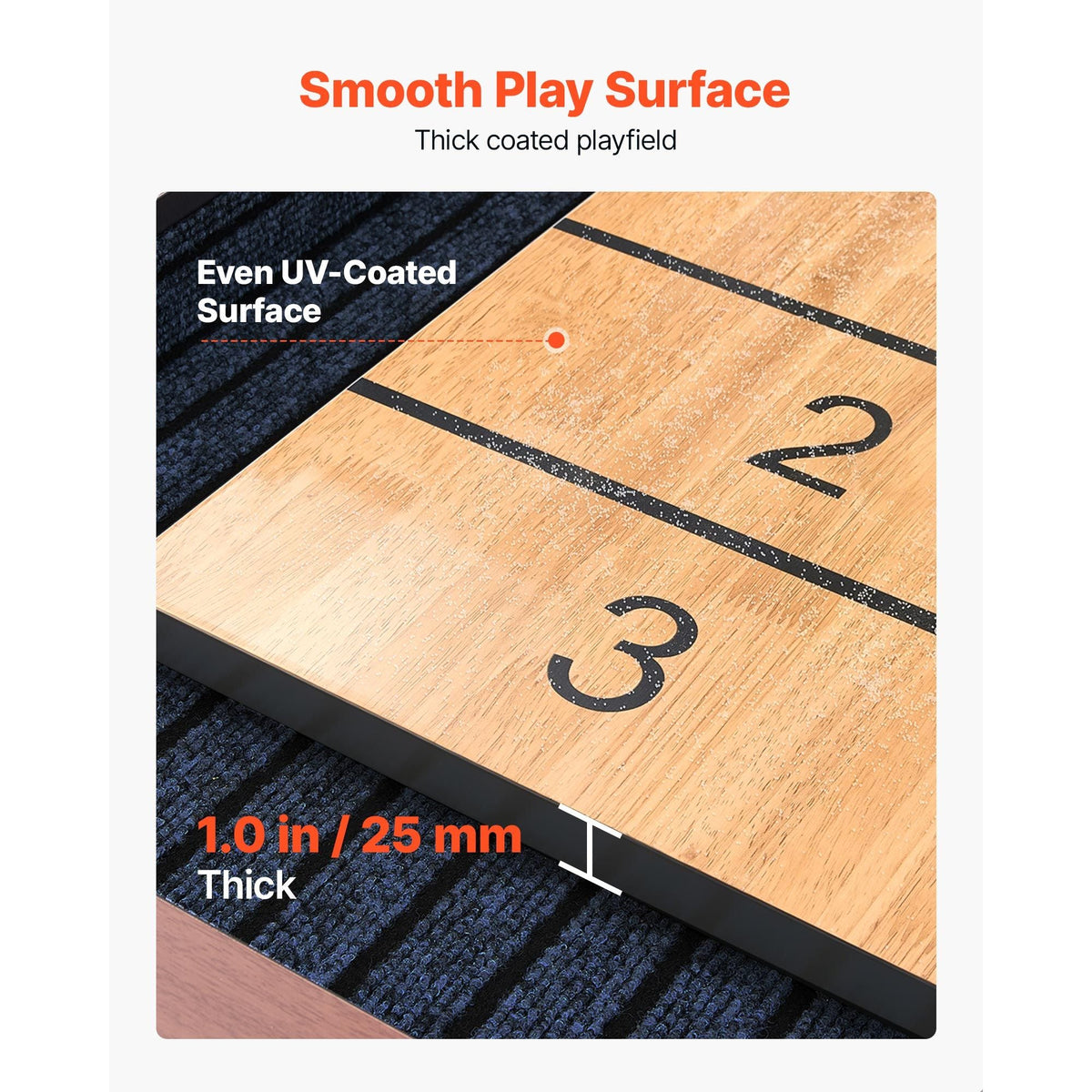 12 ft Shuffleboard Table, 2 in 1 Shuffleboard and Bowling Combo Set, Shuffle Board with Rustic Wood Finish, Scratch-Resistant Playfield, 8 Pucks, Bowling Set, Wax, Brush, for Family Game Room