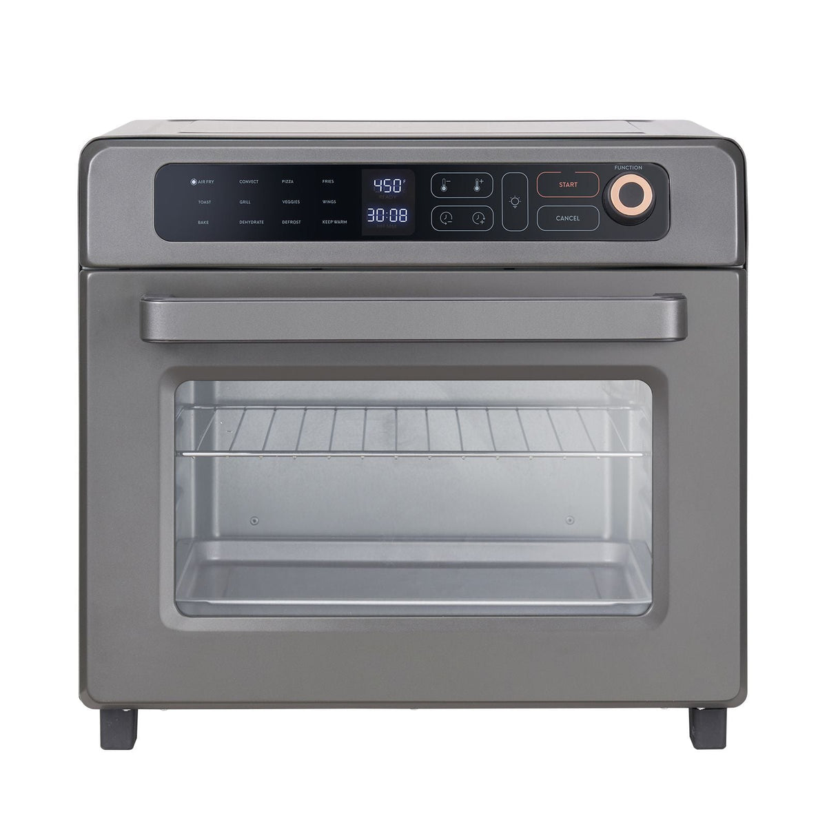 12-IN-1 Air Fryer Toaster Oven, 25L Convection Oven, 1700W Stainless Steel Toaster Ovens Countertop Combo with Grill, Pizza Pan, Gloves, 12 Slices Toast, 12-inch Pizza, Home and Commercial Use