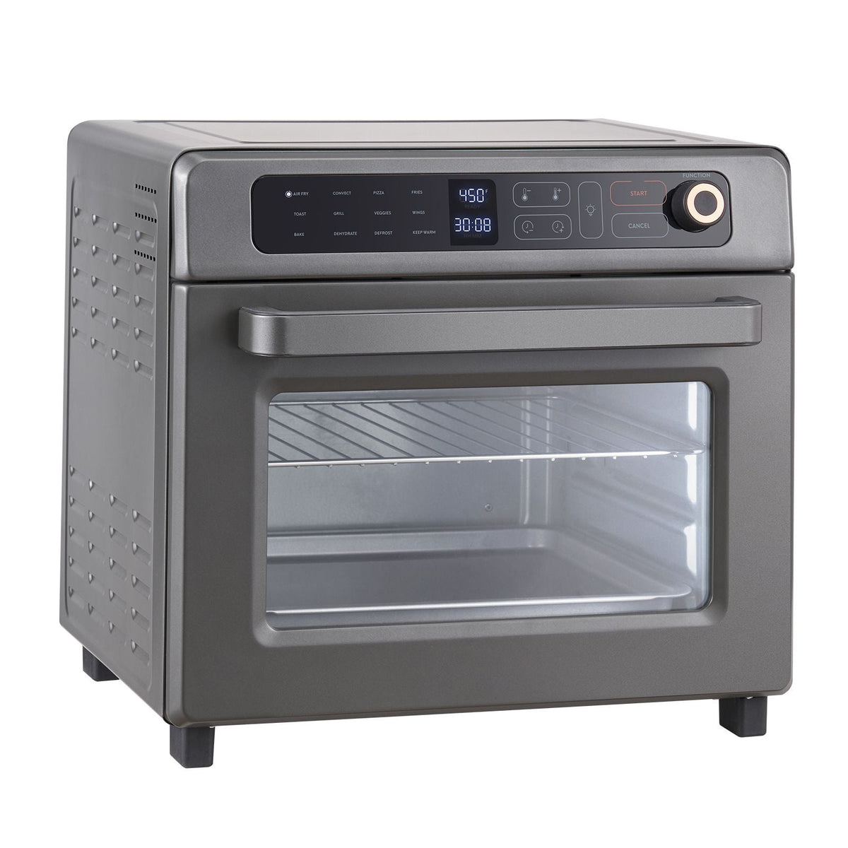 12-IN-1 Air Fryer Toaster Oven, 25L Convection Oven, 1700W Stainless Steel Toaster Ovens Countertop Combo with Grill, Pizza Pan, Gloves, 12 Slices Toast, 12-inch Pizza, Home and Commercial Use