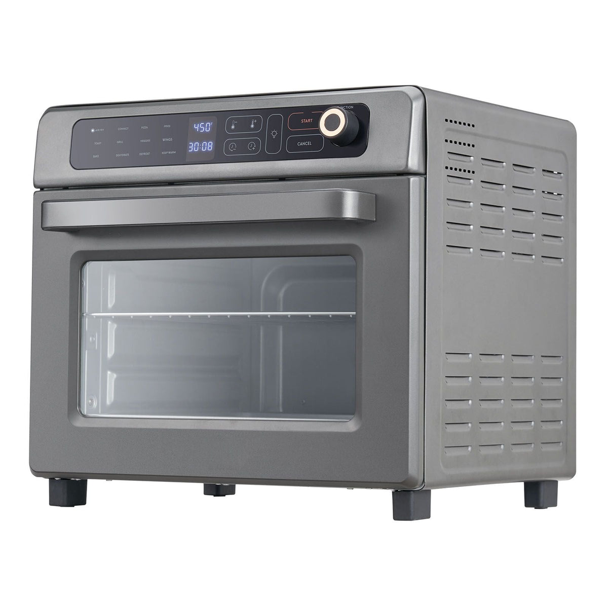 12-IN-1 Air Fryer Toaster Oven, 25L Convection Oven, 1700W Stainless Steel Toaster Ovens Countertop Combo with Grill, Pizza Pan, Gloves, 12 Slices Toast, 12-inch Pizza, Home and Commercial Use