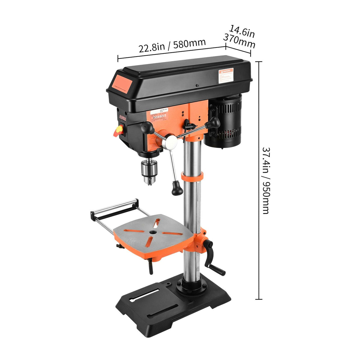 12 in Benchtop Drill Press, 5 Amp 120V, Variable Speed Cast Iron Bench Drill Press, 12 in Swing Distance 0-45° Tiltling Worktable with Laser Work Light, Tabletop Drilling Machine for Wood Metal