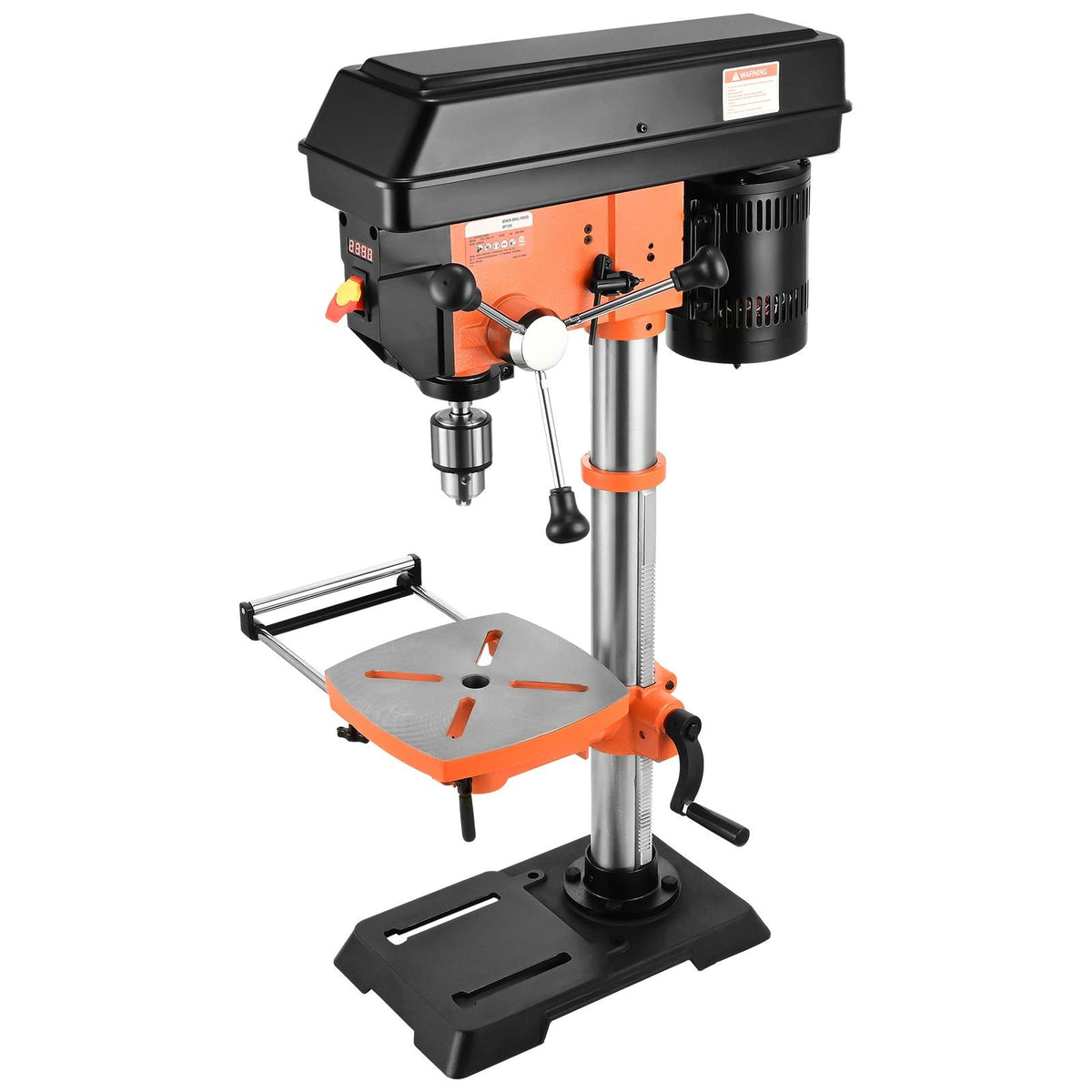 12 in Benchtop Drill Press, 5 Amp 120V, Variable Speed Cast Iron Bench Drill Press, 12 in Swing Distance 0-45° Tiltling Worktable with Laser Work Light, Tabletop Drilling Machine for Wood Metal