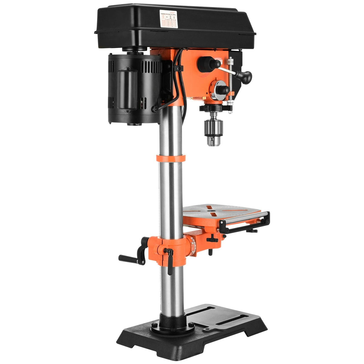 12 in Benchtop Drill Press, 5 Amp 120V, Variable Speed Cast Iron Bench Drill Press, 12 in Swing Distance 0-45° Tiltling Worktable with Laser Work Light, Tabletop Drilling Machine for Wood Metal