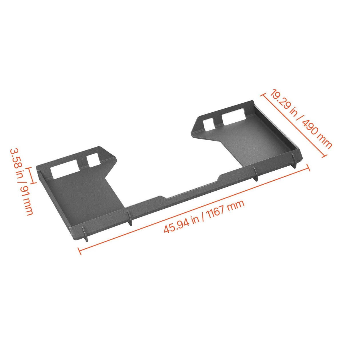 1/2 in Skid Steer Mount Plate, Universal Quick Attach Mount Plate, Cut Out Design, Easy to Bolt, 6000lbs Capacity, Heavy Duty Loader Plates Compatible with Kubota Bobcat Skid Steers & Tractors