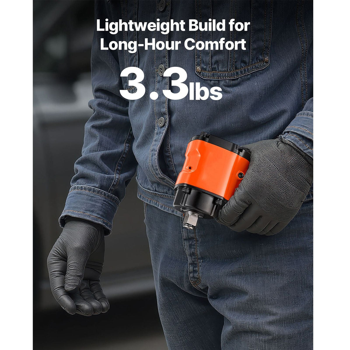 1/2-Inch Air Impact Wrench, Up to 738 ft-lbs Nut-busting Torque, Stubby Size & Lightweight Pneumatic Impact Gun for Auto Repairs and Maintenance