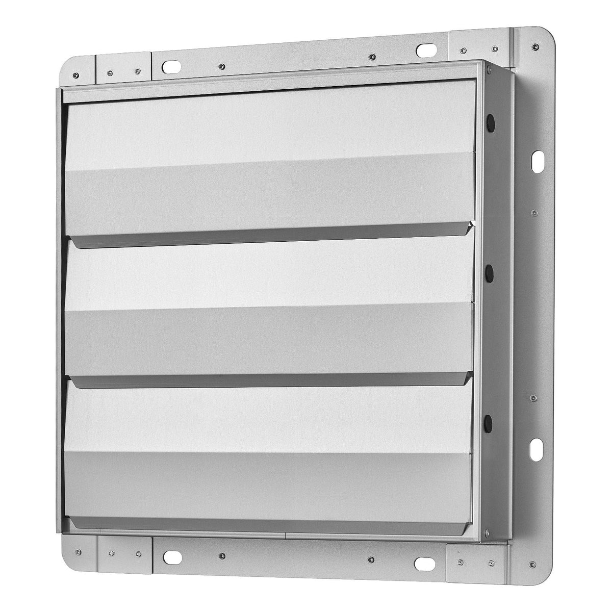 12 Inch Shutter Exhaust Fan Wall Mounted 1347 CFM Automatic Louvers, Sturdy Steel Housing, Low Noise, AC Motor, Ventilation and Cooling for Attic, Garage, Barn, Greenhouse, Workshop, Silver