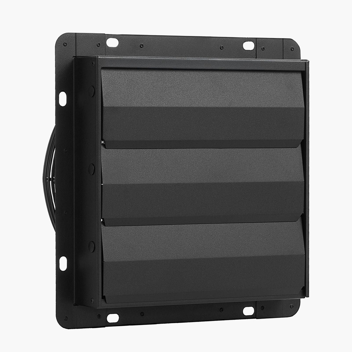12 inch Shutter Exhaust Fan, Wall Mounted Attic Vent Fan with Smart Programming Variable Speed Temperature Control, 1500 CFM,EC Motor,Timer, for Shed,Garage,Greenhouse Ventilation Cooling,Black