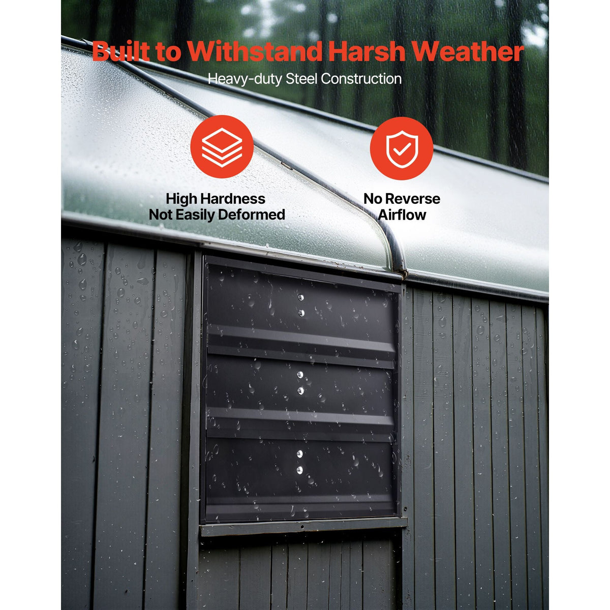 12 inch Shutter Exhaust Fan, Wall Mounted Attic Vent Fan with Variable Speed Controller, 1100 CFM, AC Motor, Heavy-duty Steel, Low Noise for Shed, Garage, Greenhouse Ventilation Cooling, Black