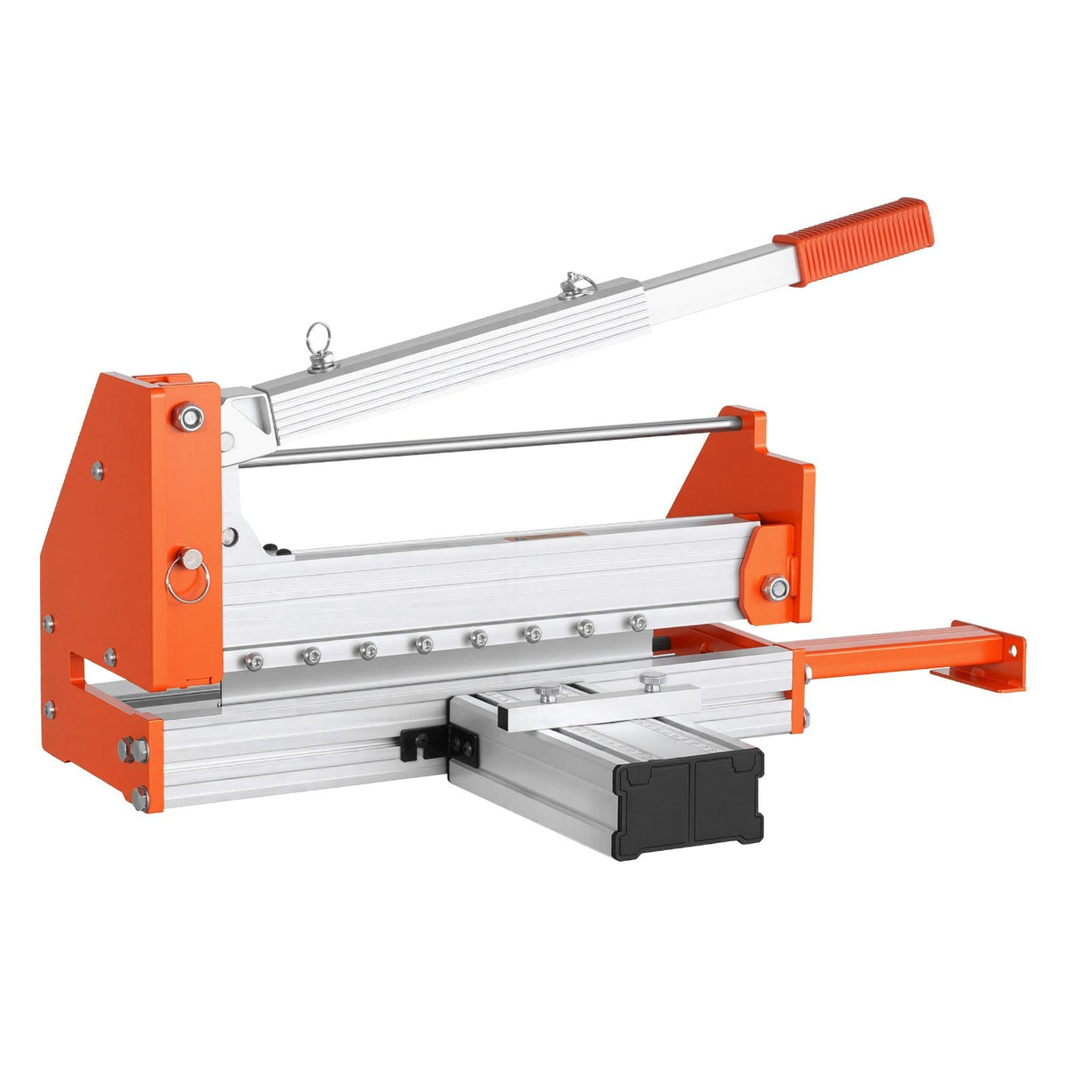12 inch Vinyl Floor Cutter, 12mm Thick Laminate Flooring Cutter with Upgraded Labor-Saving Aluminum-Alloy Lever, Telescoping Support Plate, Cuts Certain Engineered Wood, LVT, VCT, SPC, LVP, WPC