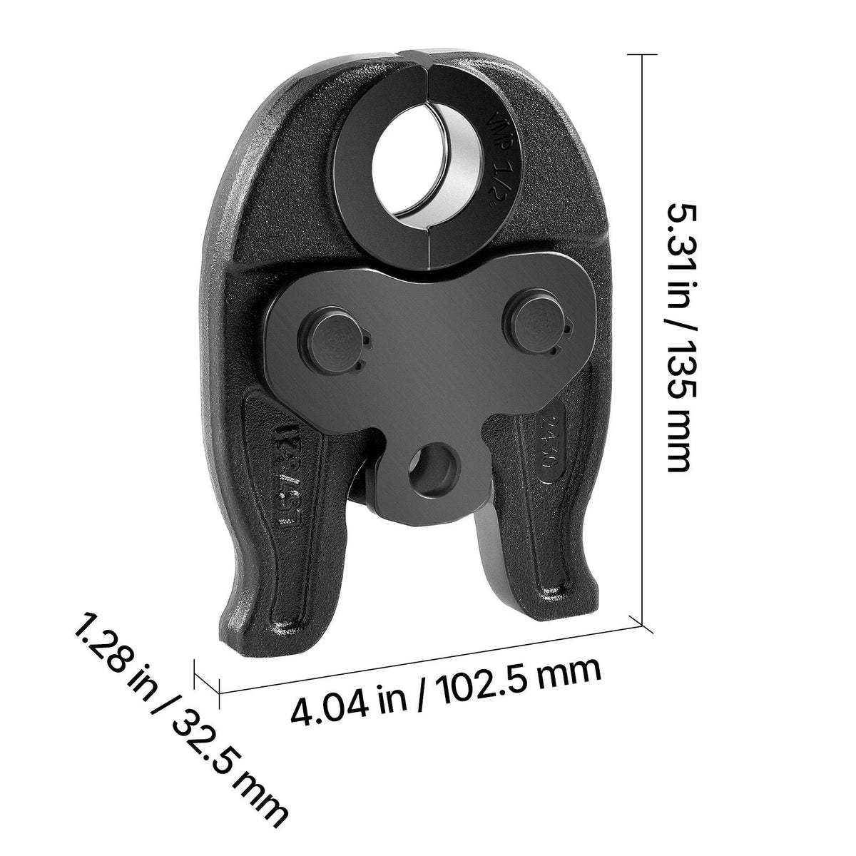 1/2" MegaPress Jaw for Compact Series Press Tools, 52 HRC Hardened Steel Pressing Jaw - Compatible with 24KN Press Tools for Carbon Steel Pipes Connections