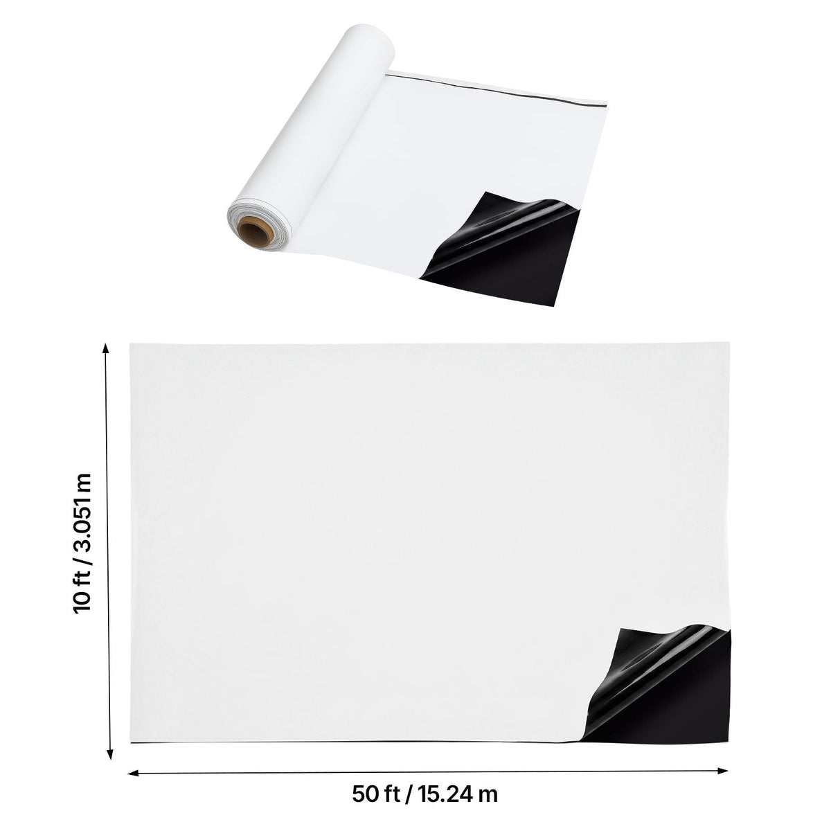 12 Mil Plastic Sheeting 10' x 50' Heavy Duty Thick Polyethylene Roll, Plastic Drop Cloth Painters Tarp, Polyethylene Covering for Crawl Space Vapor Barrier, Weed Control, Garden, Black & White