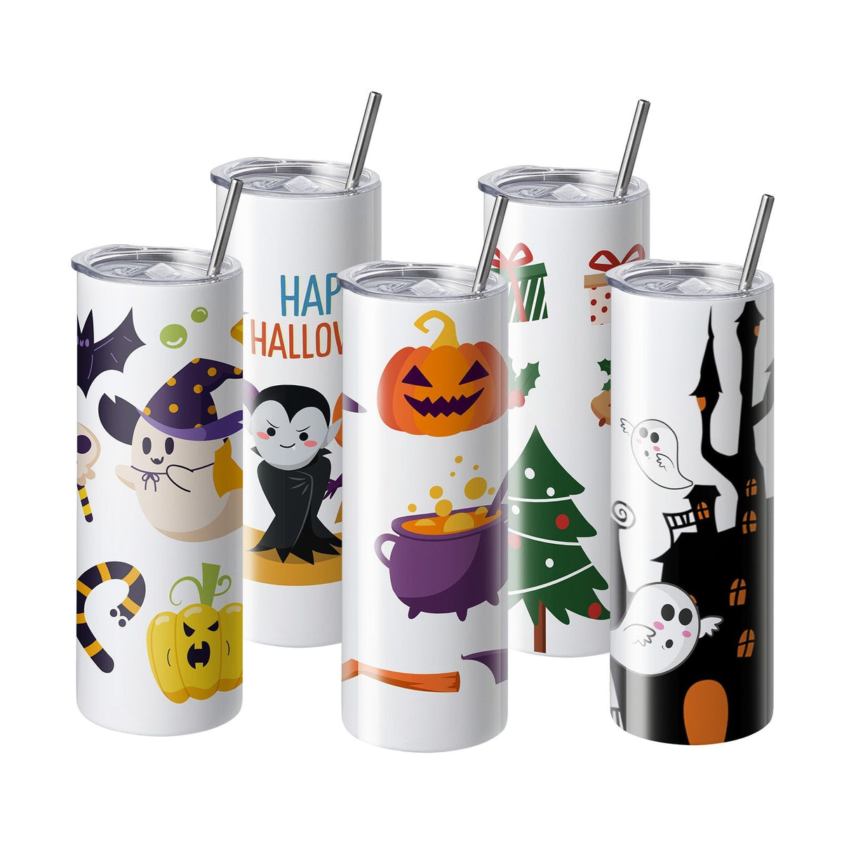12 Pack Sublimation Tumblers 20oz Skinny Straight, Stainless Steel Sublimation Tumblers Blank, Stainless Steel Double Wall Tumbler for Heat Transfer Customized Gifts with Lid and Straw, Gift Box