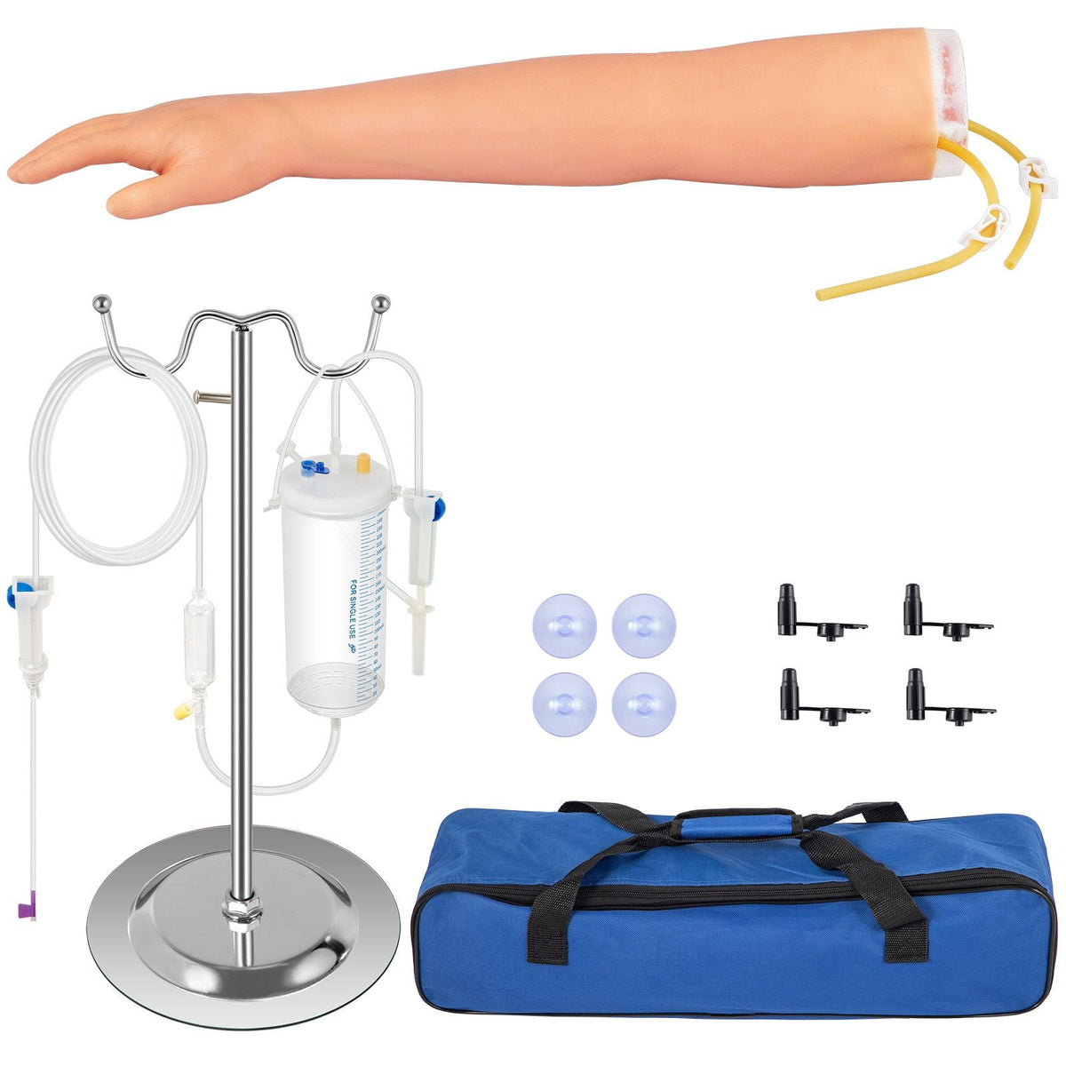 12 PCS Phlebotomy Practice Kit, IV Venipuncture Intravenous Training, High Simulation IV Practice Arm Kit with Carrying Bag, Practice and Perfect IV Skills, for Students Nurses and Professionals