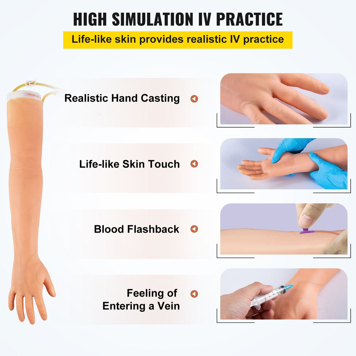 12 PCS Phlebotomy Practice Kit, IV Venipuncture Intravenous Training, High Simulation IV Practice Arm Kit with Carrying Bag, Practice and Perfect IV Skills, for Students Nurses and Professionals