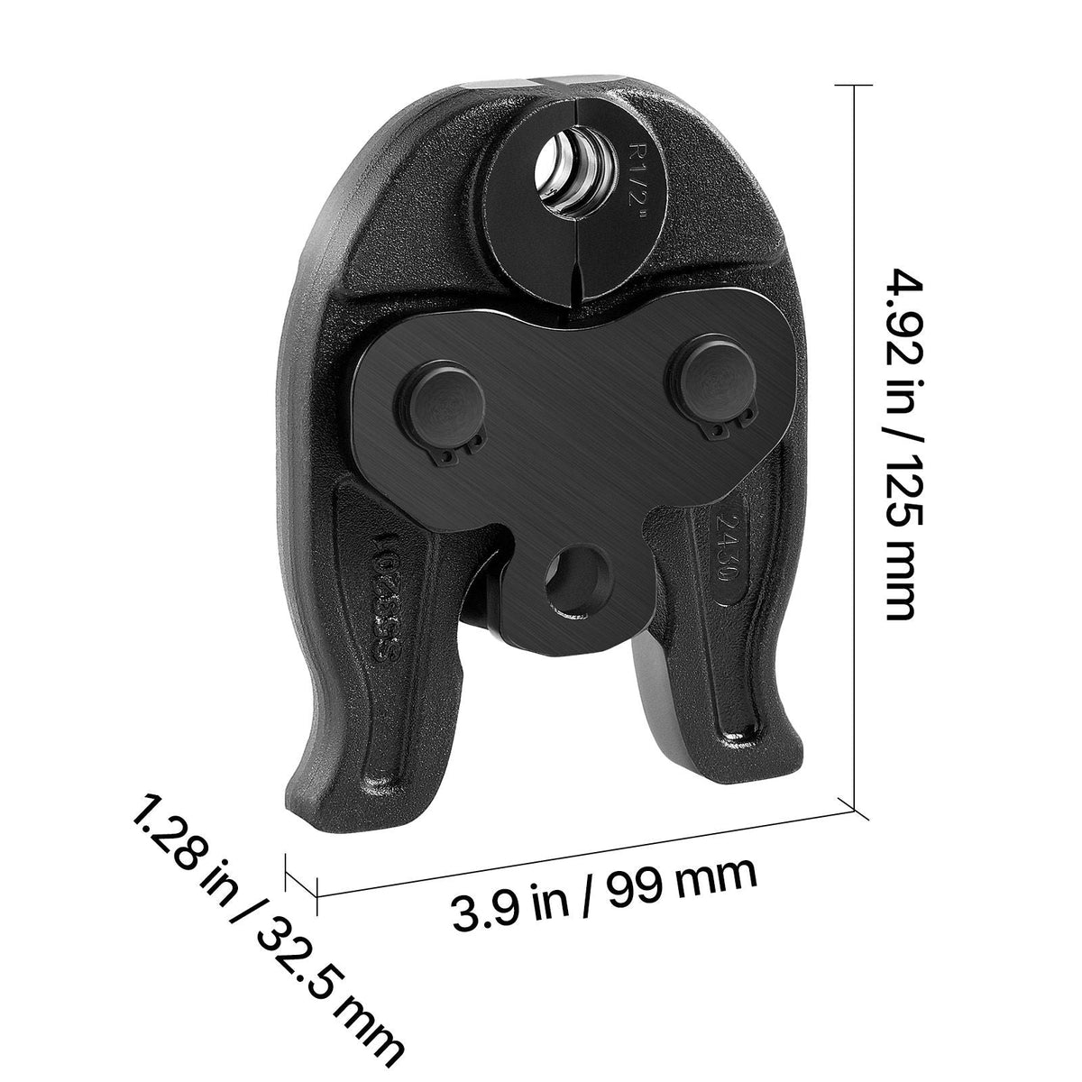 1/2" Press Jaw for Compact Series Press Tools, 52 HRC Hardened Steel Pressing Jaw for High Pressure HVAC/R Applications - Compatible with 24KN Press Tools for RLS Copper Pipes Connections