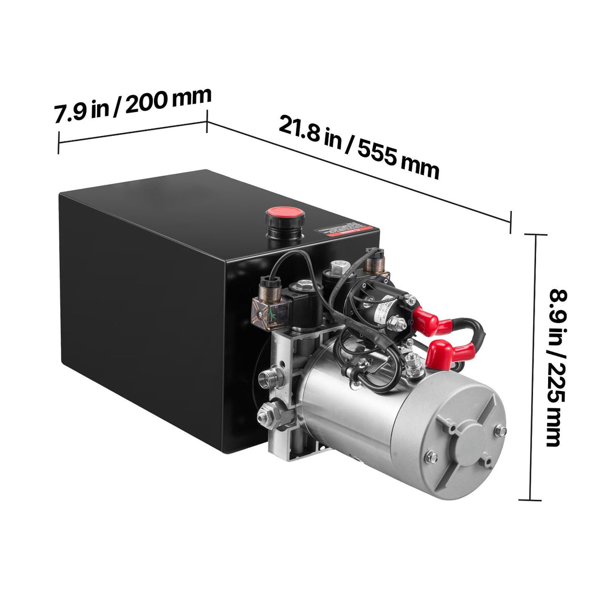 12 Quart Hydraulic Power Unit, Double Acting Dump Trailer Pump, 3200 PSI Max Relief Pressure & 0.91 GPM Flow Rate, DC 12V Hydraulic Pump with Metal Reservoir for Dump Trailer Car Lifting