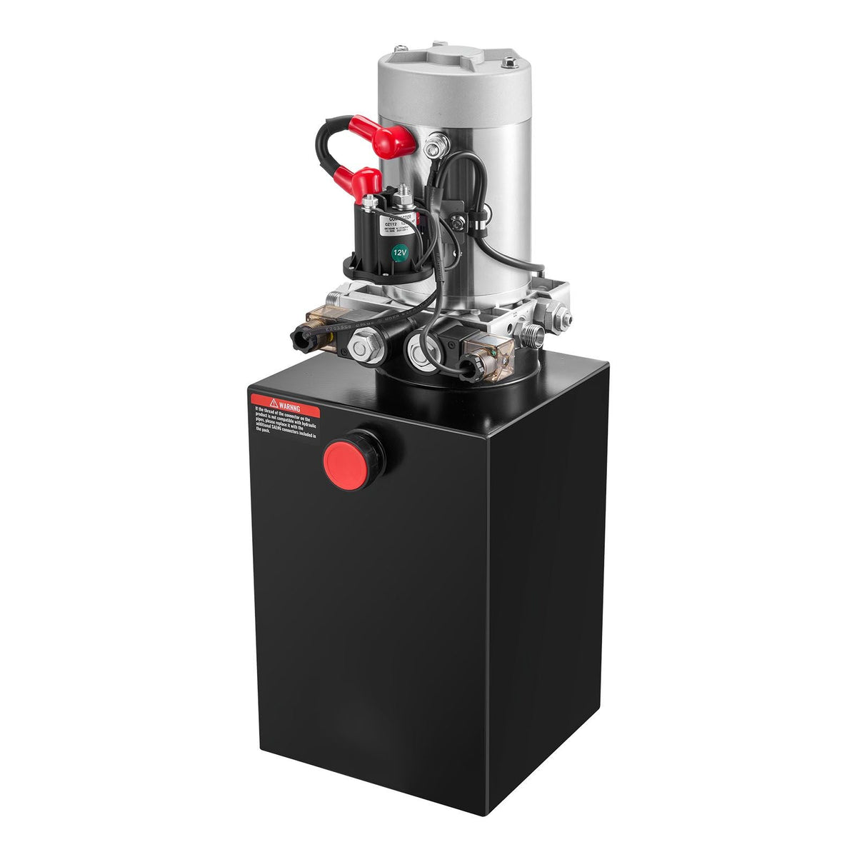 12 Quart Hydraulic Power Unit, Double Acting Dump Trailer Pump, 3200 PSI Max Relief Pressure & 0.91 GPM Flow Rate, DC 12V Hydraulic Pump with Metal Reservoir for Dump Trailer Car Lifting