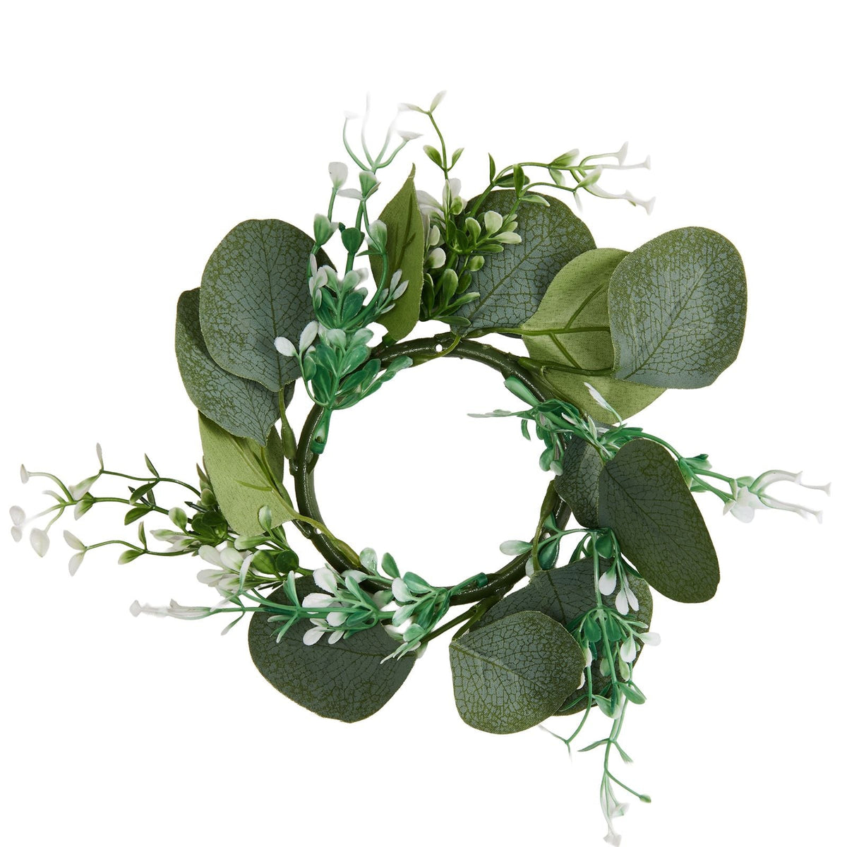 12 Set/36 Pcs Wooden Wedding Lantern Centerpiece, Includes 12 Wooden Lantern Candle Holder 12 Flameless LED Candle 12 Eucalyptus Leaves Wreath for Wedding Table Party Farmhouse Decor, White