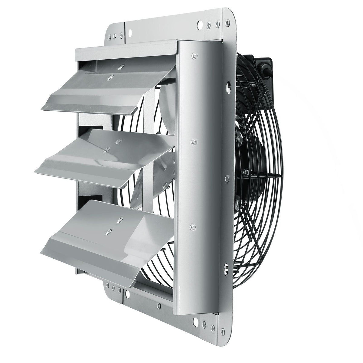 12'' Shutter Exhaust Fan, High-speed 1000 CFM, Aluminum Wall Mount Attic Fan with AC-motor, Ventilation and Cooling for Greenhouses, Garages, Sheds, Shops, FCC