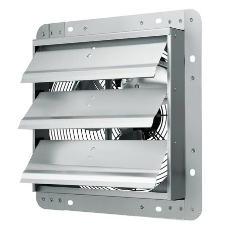 12'' Shutter Exhaust Fan, High-speed 1000 CFM, Aluminum Wall Mount Attic Fan with AC-motor, Ventilation and Cooling for Greenhouses, Garages, Sheds, Shops, FCC
