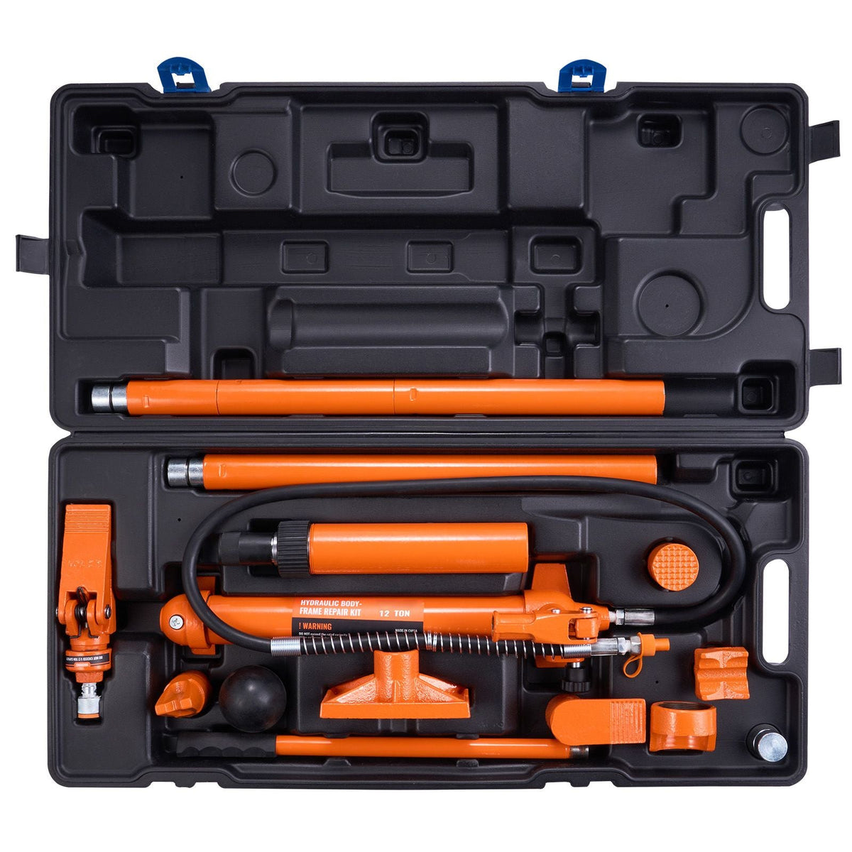 12 Ton Porta Power Kit, Hydraulic Ram with Pump with 4.6 ft/1.4 m Oil Hose, Portable Hydraulic Jack with Storage Case for Automotive, Garage, Farm, Mechanic (26455 LBS)