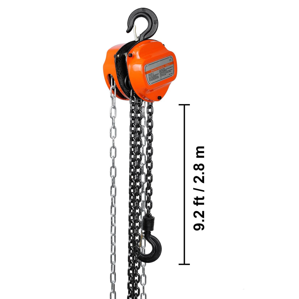 1/2 Ton/1100 LBS Hand Chain Hoist 10 FT Come Along, 1100 lbs Capacity G80 Galvanized Carbon Steel with Double-Pawl Brake, Auto Chain Leading & 360° Rotation Hook, for Garage Factory Dock