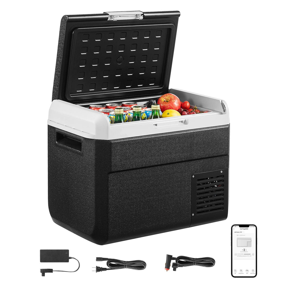 12 Volt Car Refrigerator, 31.7QT/30L Car Fridge, Portable Electric Cooler with -4-68 F Adjustable Temperature, 12/24V DC and 100- 240V AC Compressor Freezer for Outdoor, Camping, Travel, RV