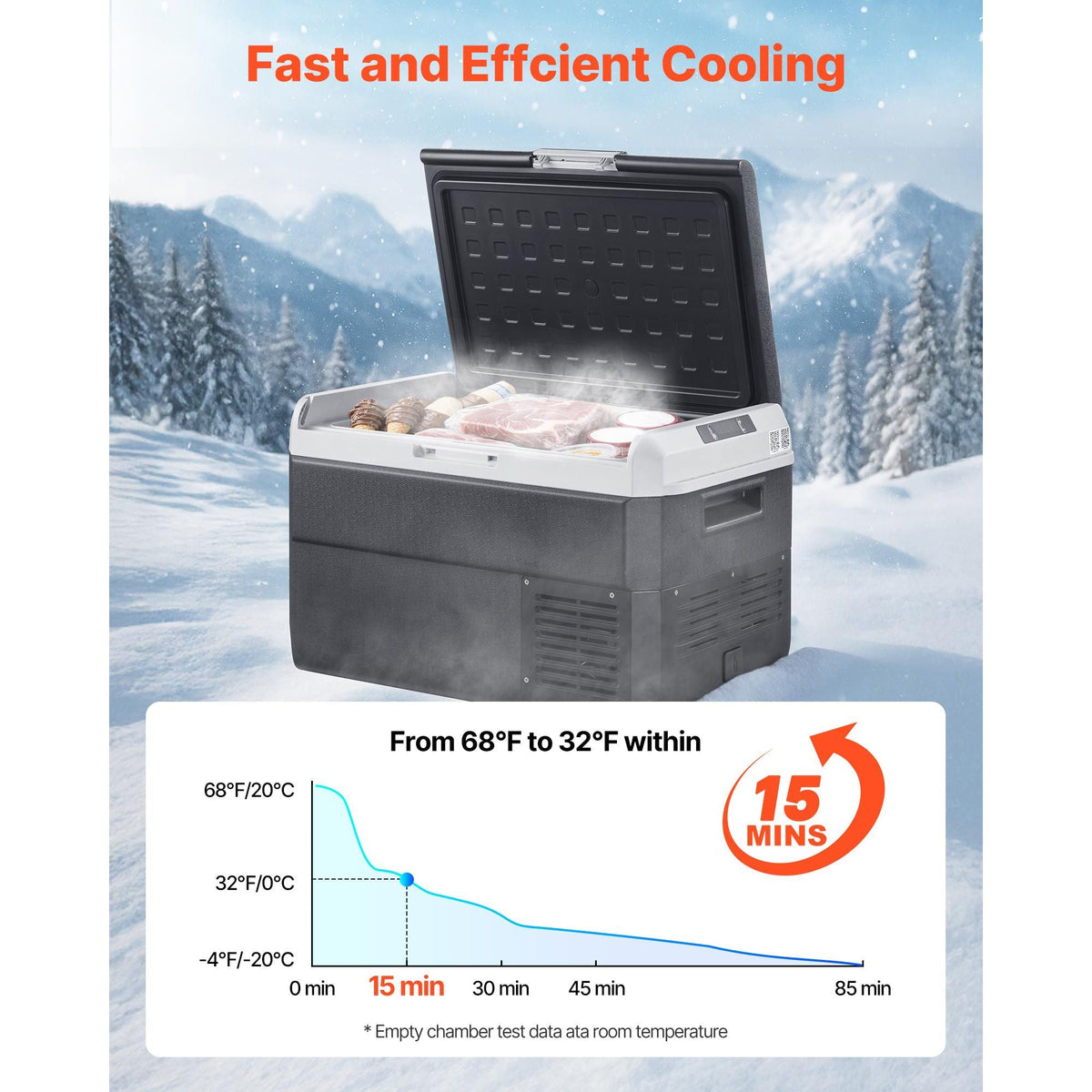 12 Volt Car Refrigerator, 42.3QT/40L Car Fridge, Portable Electric Cooler with -4-68 F Adjustable Temperature, 12/24V DC and 100- 240V AC Compressor Freezer for Outdoor, Camping, Travel, RV