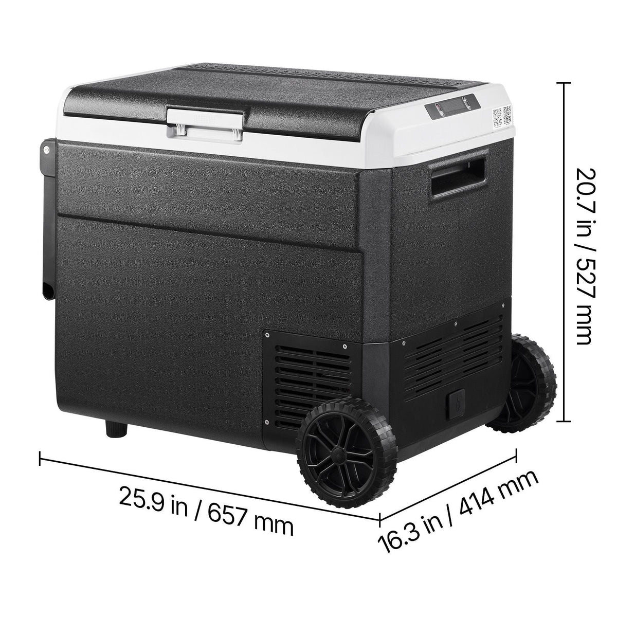 12 Volt Car Refrigerator, 63.4QT/60L Car Fridge, Portable Electric Cooler with Wheels and Handle, -4-68 Fahrenheit, 12/24V DC and 100- 240V AC Compressor Freezer for Outdoor, Camping