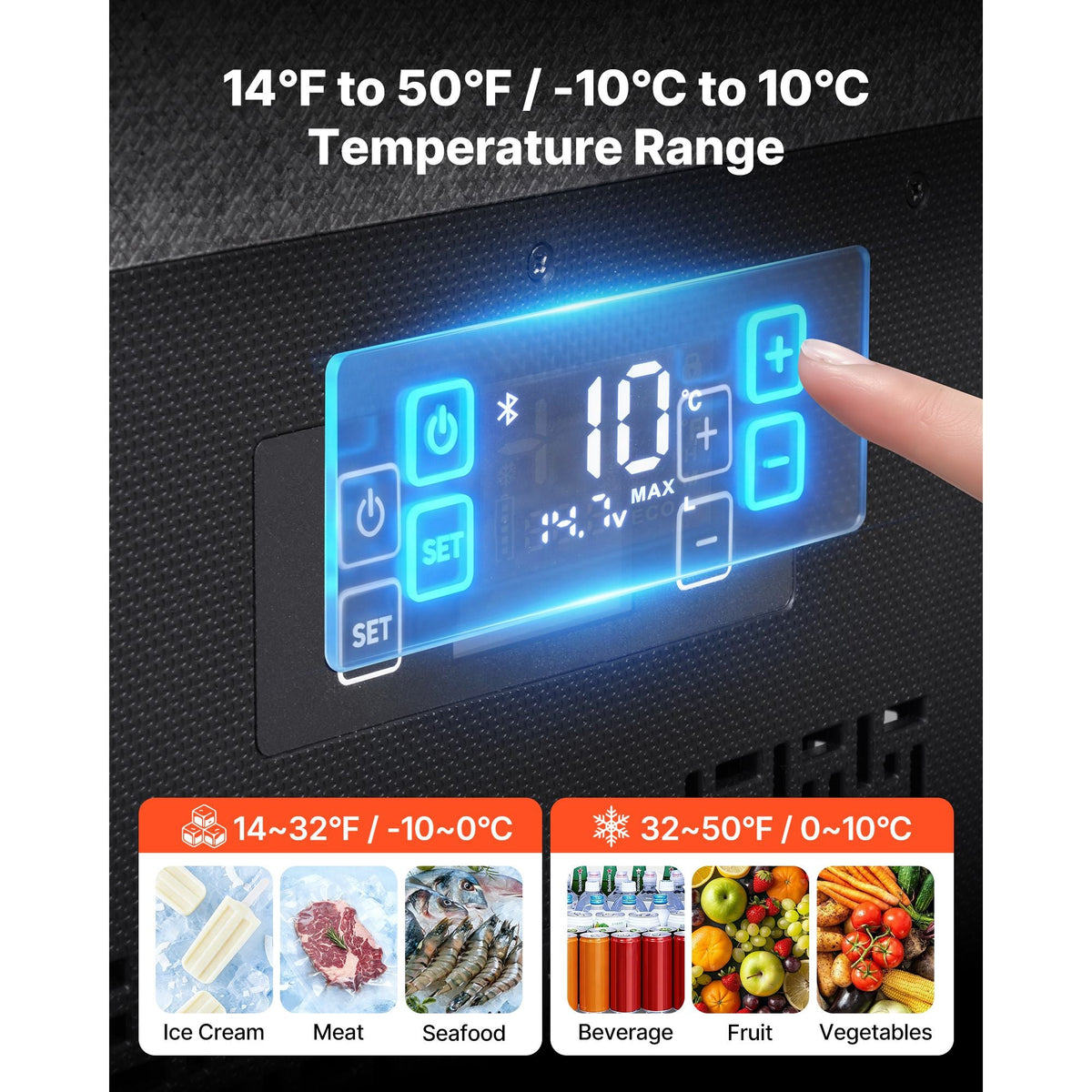 12 Volt Refrigerator, 21.1 QT/ 20L Car Fridge, Portable Ultra-Light EPP Freezer, APP Control Electric Compressor, 12V/24V DC, 14 F to 50 F, for Truck Van RV SUV Boat Travel Camping