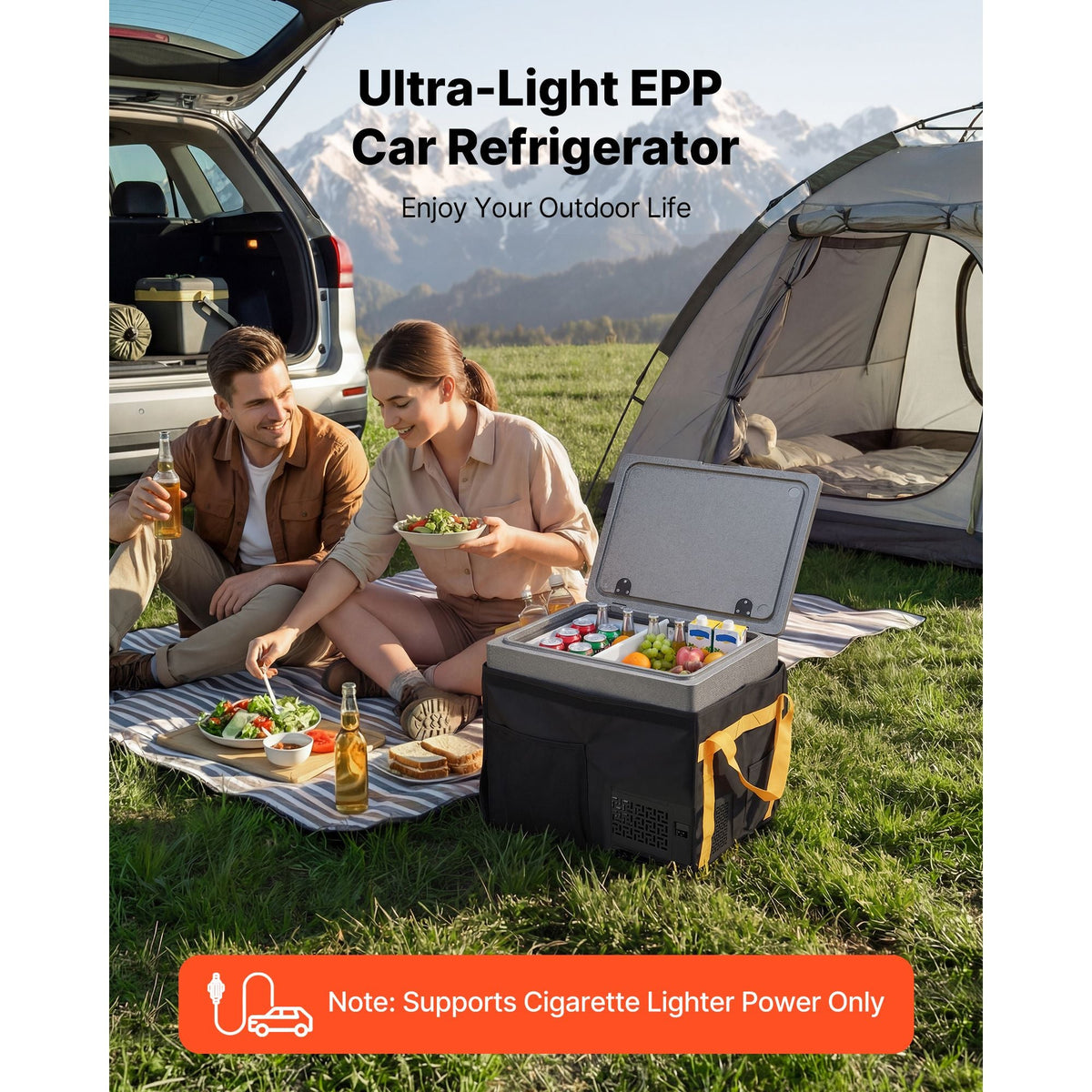 12 Volt Refrigerator, 42.3 QT/ 40L Car Fridge, Portable Ultra-Light EPP Freezer, APP Control Electric Compressor, 12V/24V DC, 14 to 50 F, for Truck Van RV SUV Boat Travel Camping