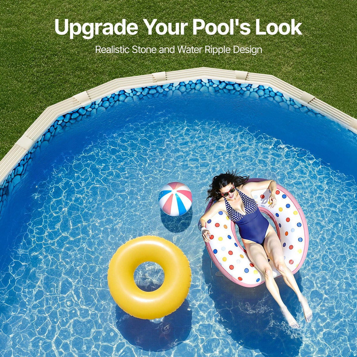 12 x 24 ft Oval Pool Liner, Overlap Style Above Ground Pool Liners, 48-to-54inch Wall Height, Durable Pool Liner, Standard Gauge Vinyl, for Steel Sided Above-Ground Swimming Pools