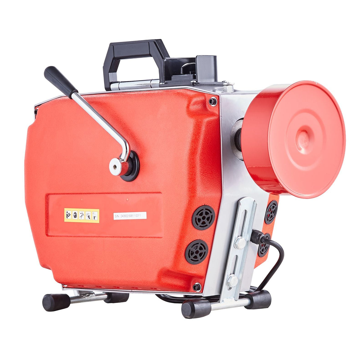 120FT x 7/8 Inch Drain Cleaner Machine, 420W Electric Sewer Snake Auger Manual Feed - with 6 Cutters, 2 Steel Cables (120' x 7/8" and 18' x 3/8") & CW/CCW Control for 1.9" to 6" Pipes