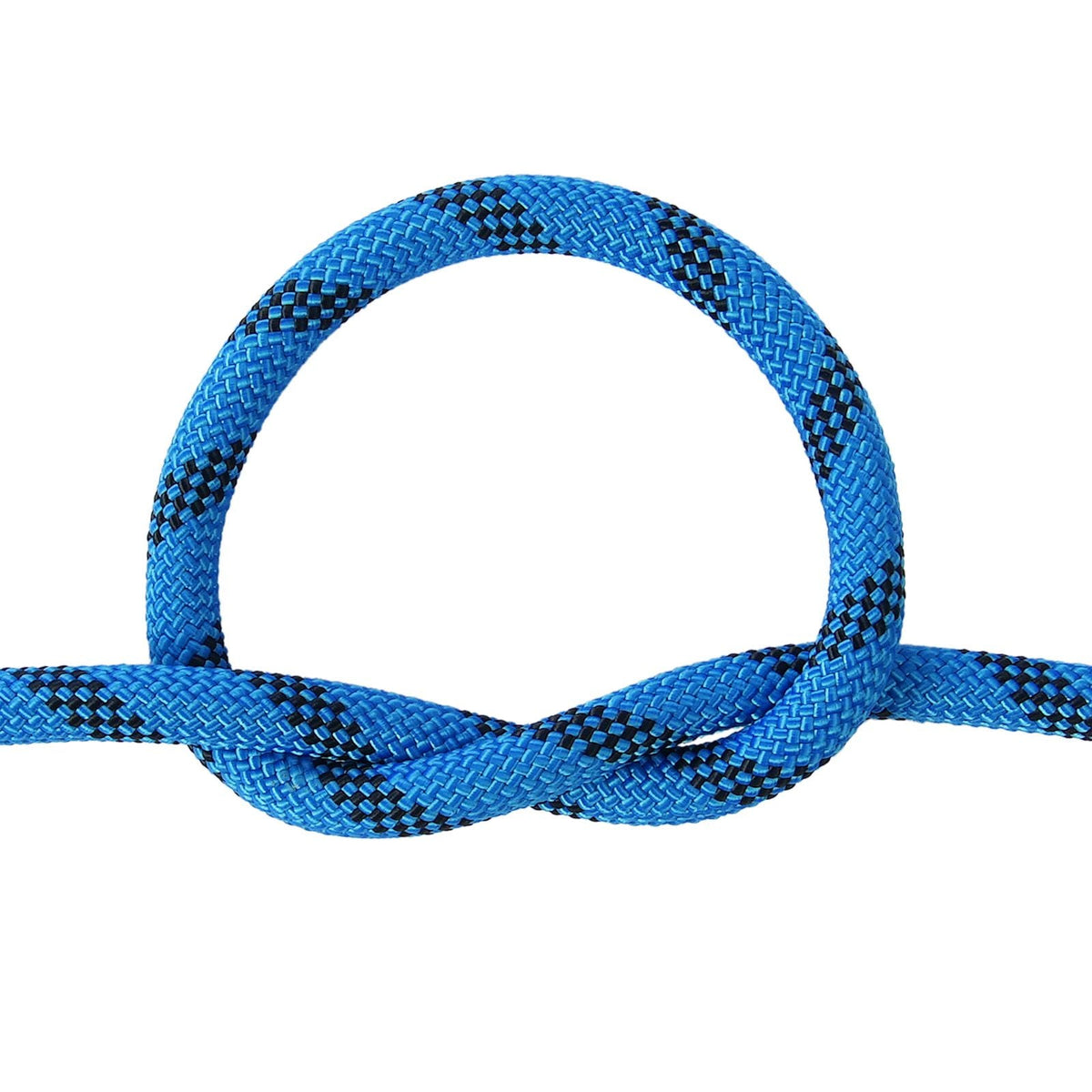 12.7mm Static Climbing Rope, 38M(125ft) Outdoor Rock Climbing Rope 30KN Breaking Tension, Fiber Rope with Steel Snap Hooks for Escape, Rappelling, Fire Rescue, Blue