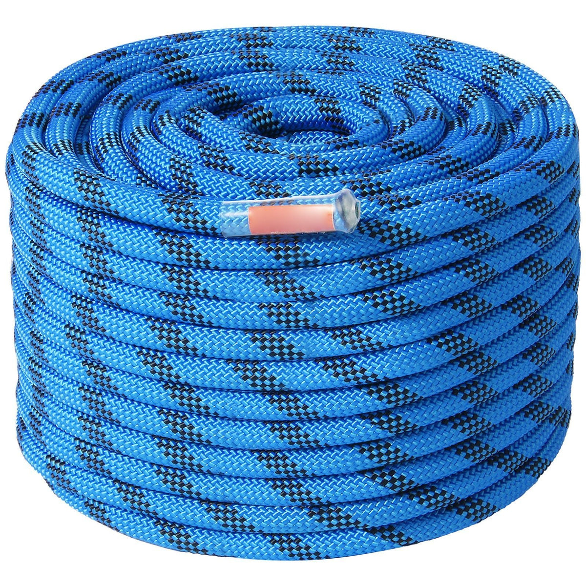 12.7mm Static Climbing Rope, 60.9M(200ft) Outdoor Rock Climbing Rope 30KN Breaking Tension, Fiber Rope for Escape, Rappelling, Fire Rescue, Blue
