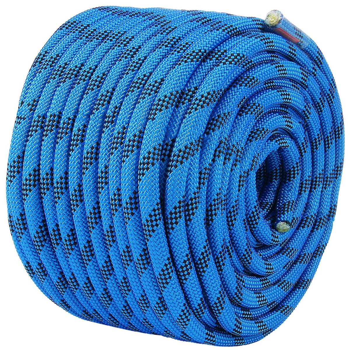 12.7mm Static Climbing Rope, 60.9M(200ft) Outdoor Rock Climbing Rope 30KN Breaking Tension, Fiber Rope for Escape, Rappelling, Fire Rescue, Blue