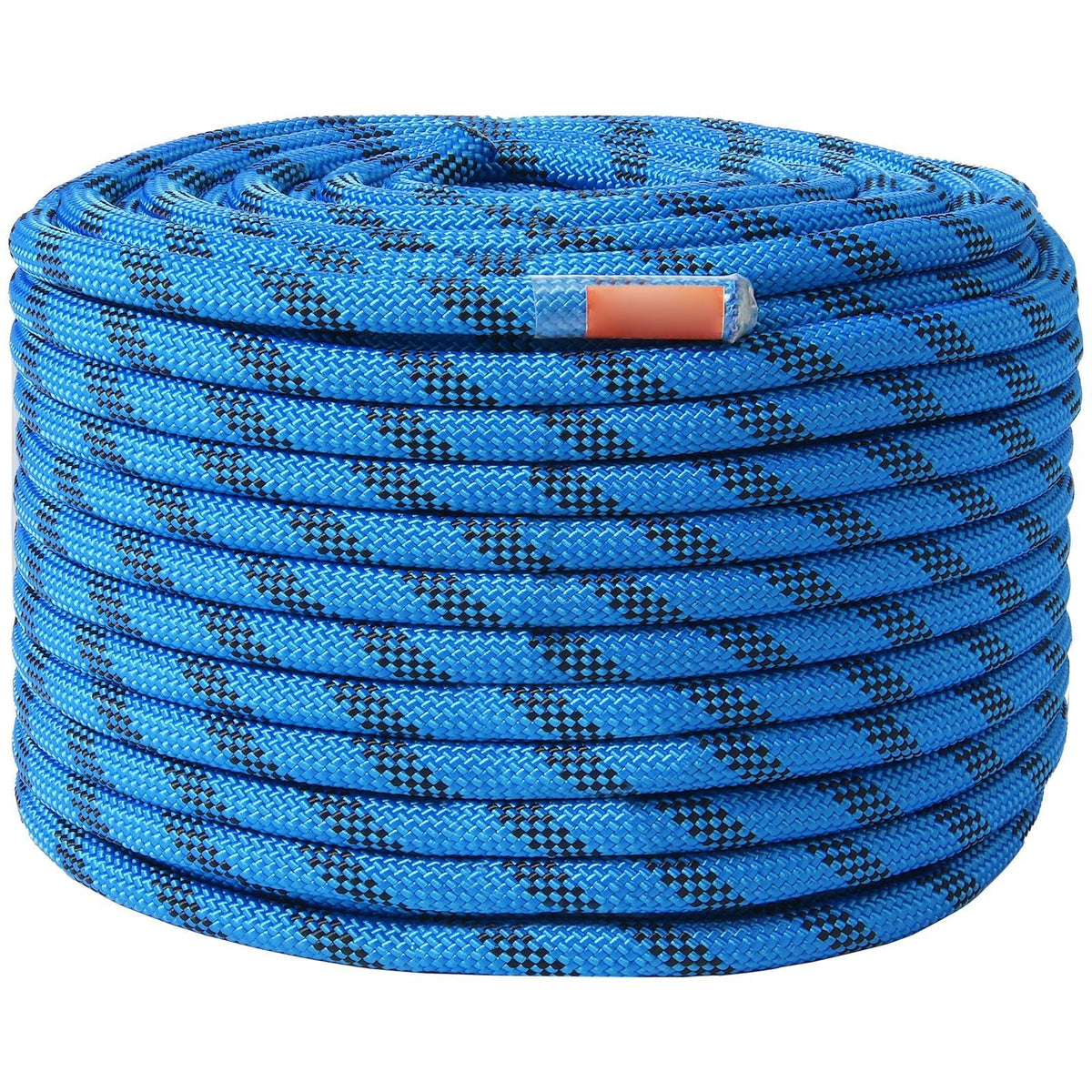 12.7mm Static Climbing Rope, 60.9M(200ft) Outdoor Rock Climbing Rope 30KN Breaking Tension, Fiber Rope for Escape, Rappelling, Fire Rescue, Blue